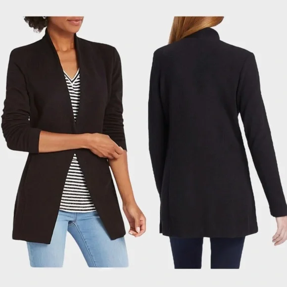 NIC + ZOE Grace Black Knit Jacket Fitted Blazer Women's L - Picture 1 of 9
